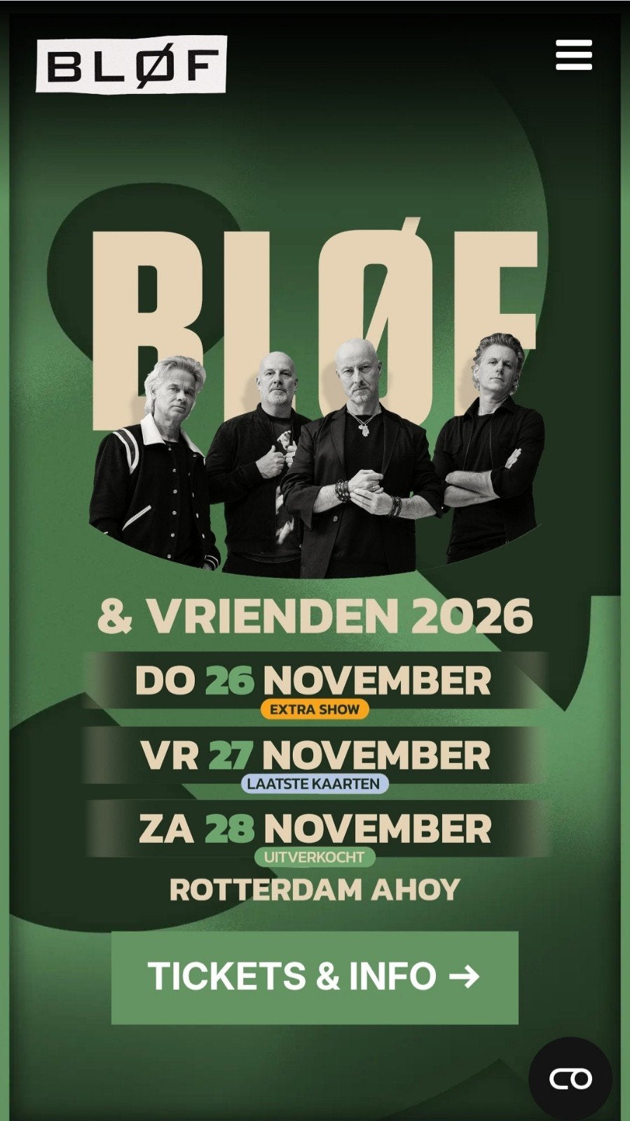 bløf en vrienden op zaterdag 28 november 2026, Tickets en Kaartjes, Twee personen, November