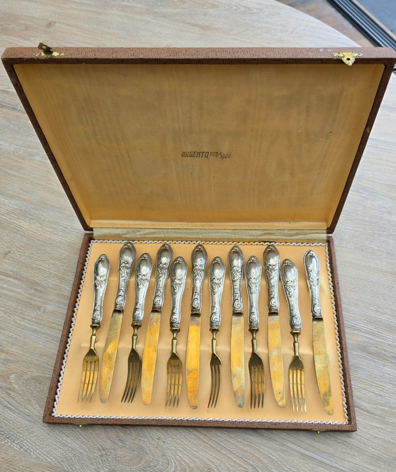 antiek Zilver Bestek cassette In Doos, Verzenden, Zilver
