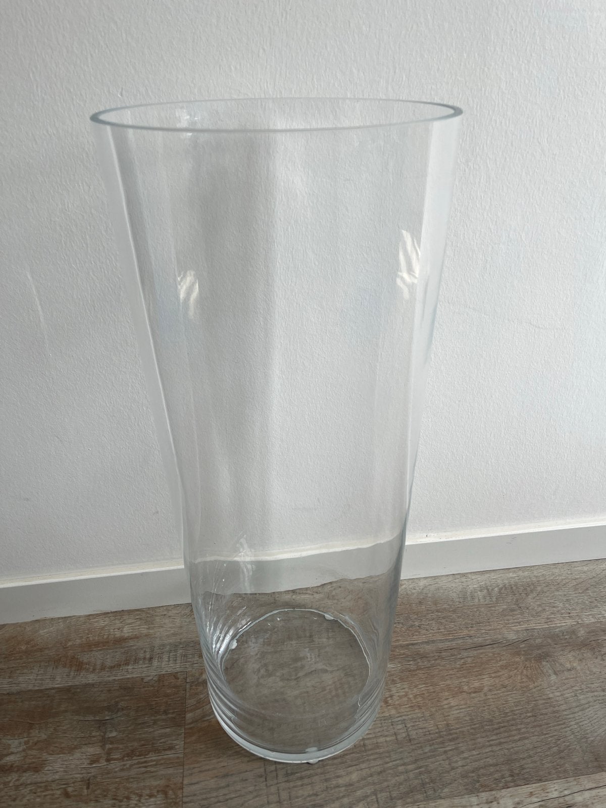 Grote glazen vaas - 65 cm hoog, 26 cm diameter, Huis en Inrichting, Woonaccessoires | Vazen, Ophalen, Gebruikt, Overige kleuren