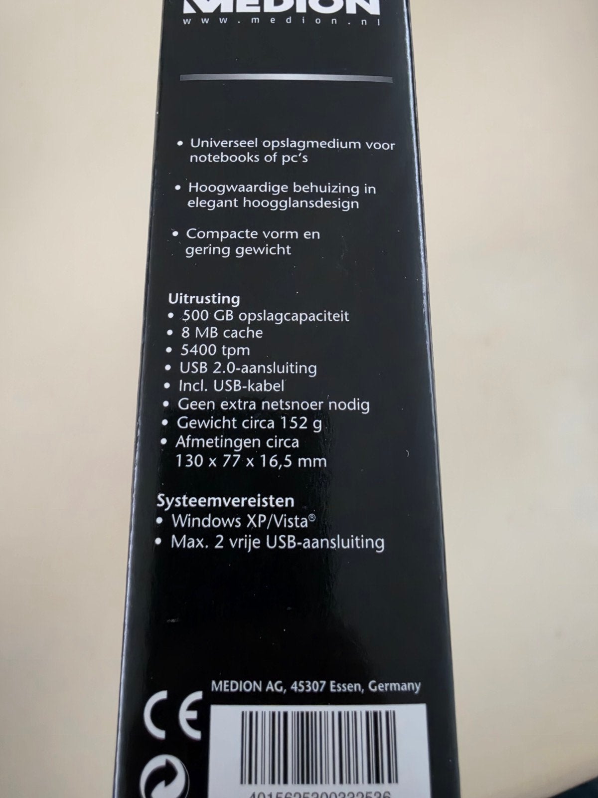 Medion Externe Harde Schijf 500GB USB 2.0, Server, HDD, Medion, Ophalen of Verzenden