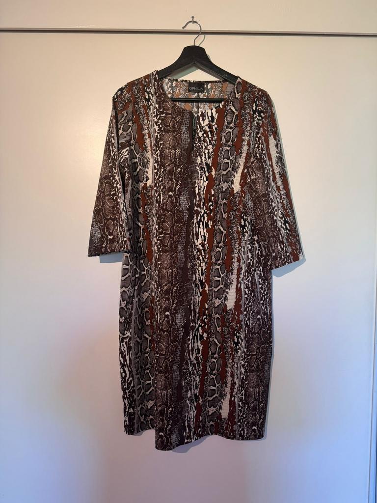Travelstof jurk van ophilia maat 1/42, Kleding | Dames, Bruin, Maat 42/44 (L), Ophalen of Verzenden, Zo goed als nieuw