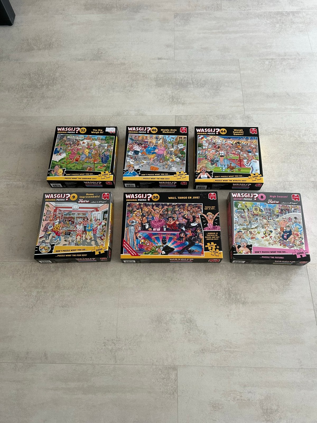 Wasgij Puzzels Collectie - 7 Stuks. Prijs is per stuk, Ophalen, 500 t/m 1500 stukjes, Zo goed als nieuw, Legpuzzel