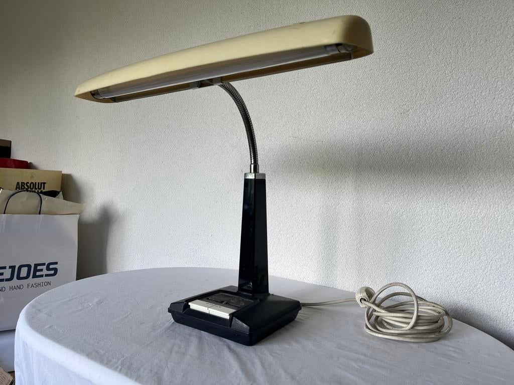 Vintage Hitachi Desk Stand Moon Light 512 Lamp Bureaulamp, Ophalen of Verzenden