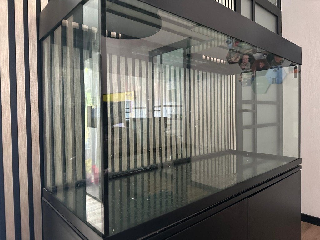 Te koop echt compleet aquarium incl. Onderkast, Ophalen, Inclusief deksel, Zo goed als nieuw, Leeg aquarium