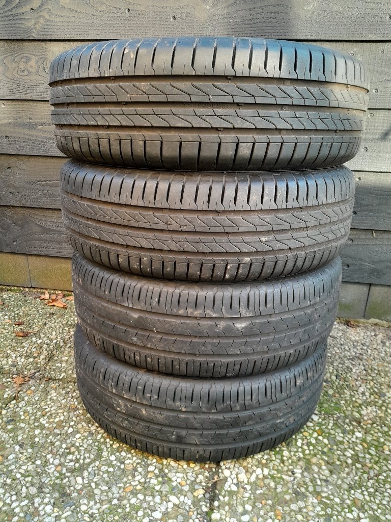 4x BAND - 185-65 R15 & 215-55 R17 -2xContinental+2xGoldline, Ophalen, Gebruikt, 15 inch, Banden en Velgen