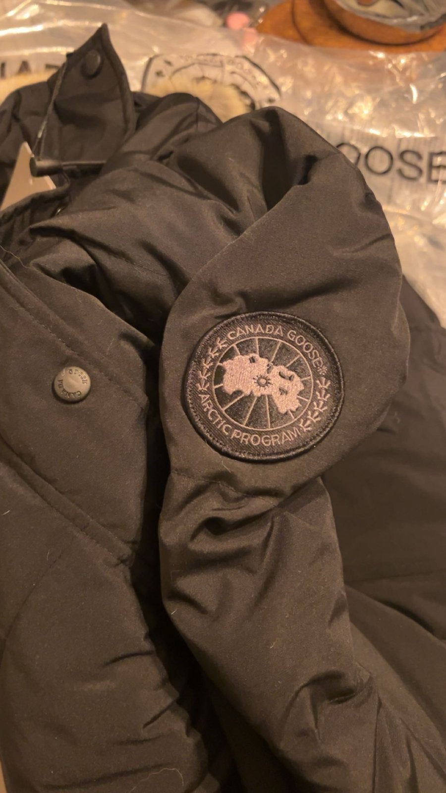 Canada Goose jas, zwart, valt als XS, Ophalen of Verzenden, Zo goed als nieuw, Maat 34 (XS) of kleiner, Zwart