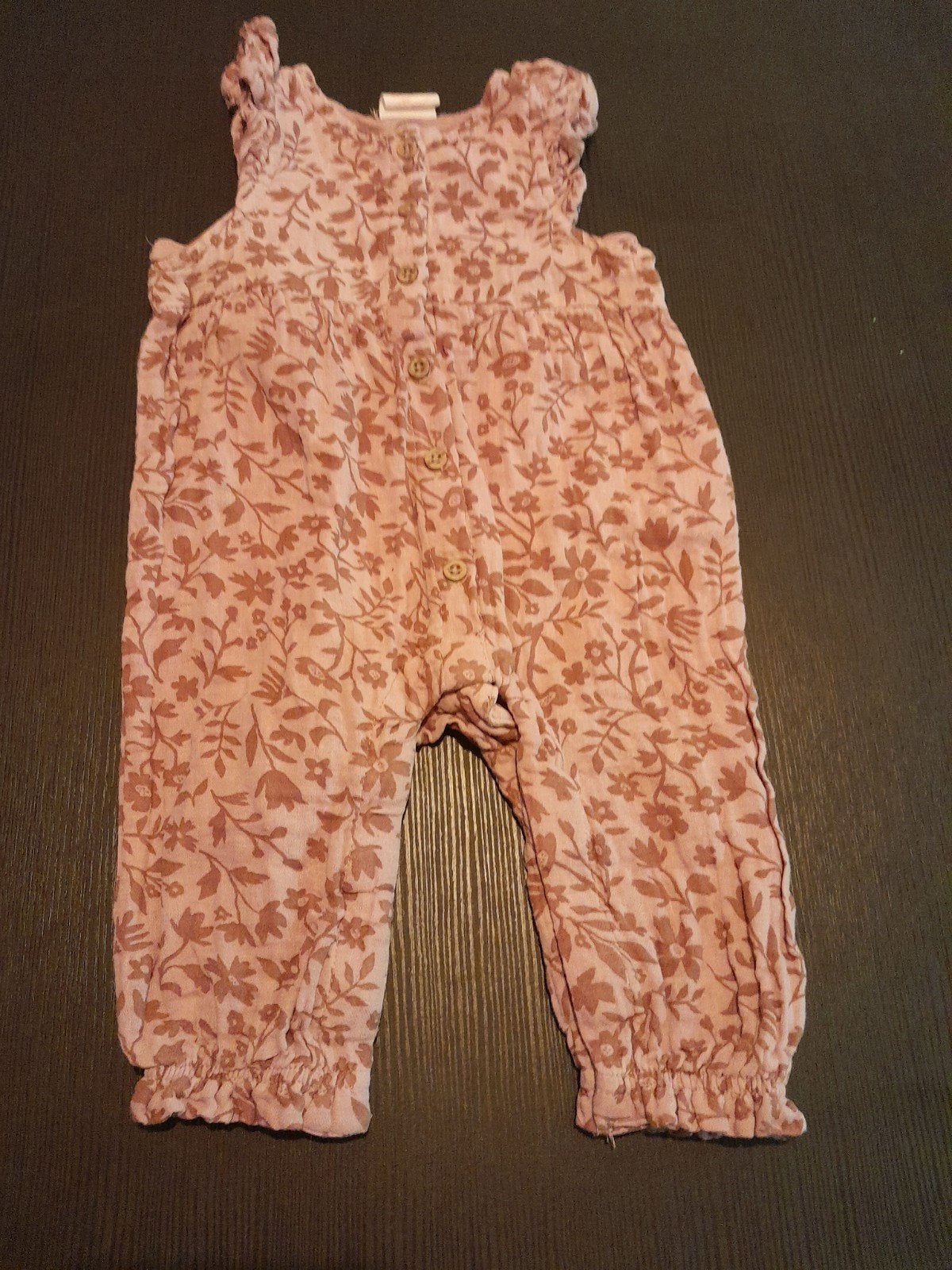 Hema Baby Jumpsuit Maat 56 - Roze met Bloemenprint, Kinderen en Baby's, Babykleding | Maat 56, Meisje, Ophalen of Verzenden, Zo goed als nieuw