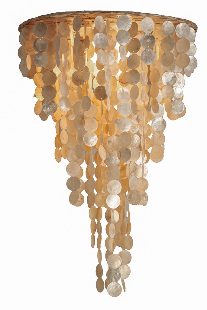 Handgemaakte Schelpen Hanglamp - Natuurlijk & Sfeervol, Huis en Inrichting, Ophalen of Verzenden, Gebruikt, Natuurlijk materiaal