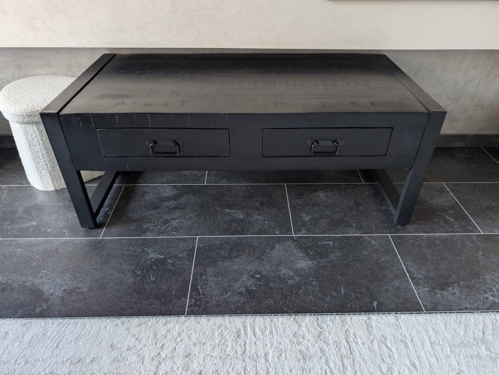 Mango hout salon tafel mer lade, Ophalen, Zo goed als nieuw, Rechthoekig, 50 tot 100 cm