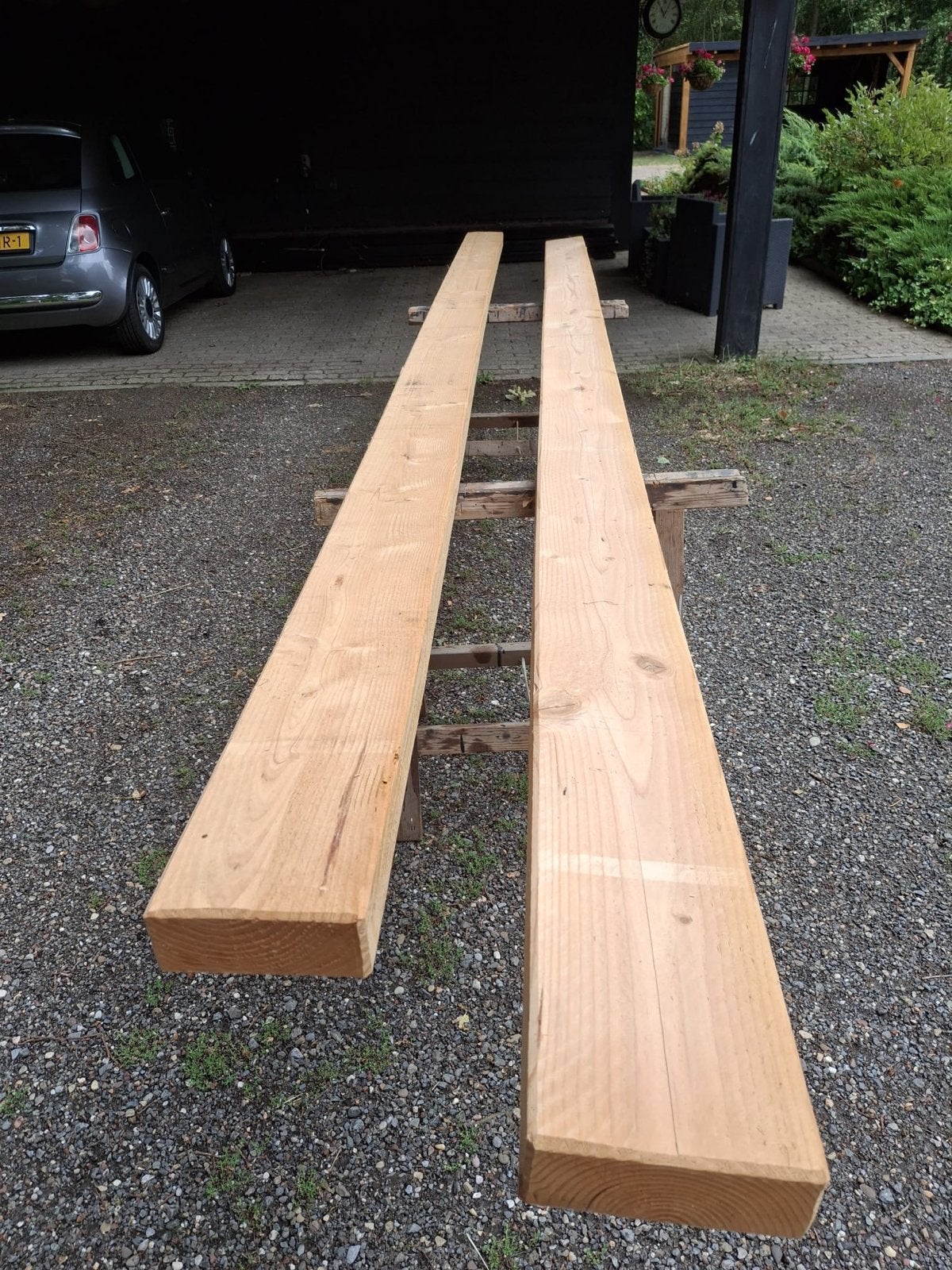 Douglas houten balken 5m x 20cm x 7.5cm (2 stuks), Ophalen, Nieuw, Balk, Overige houtsoorten