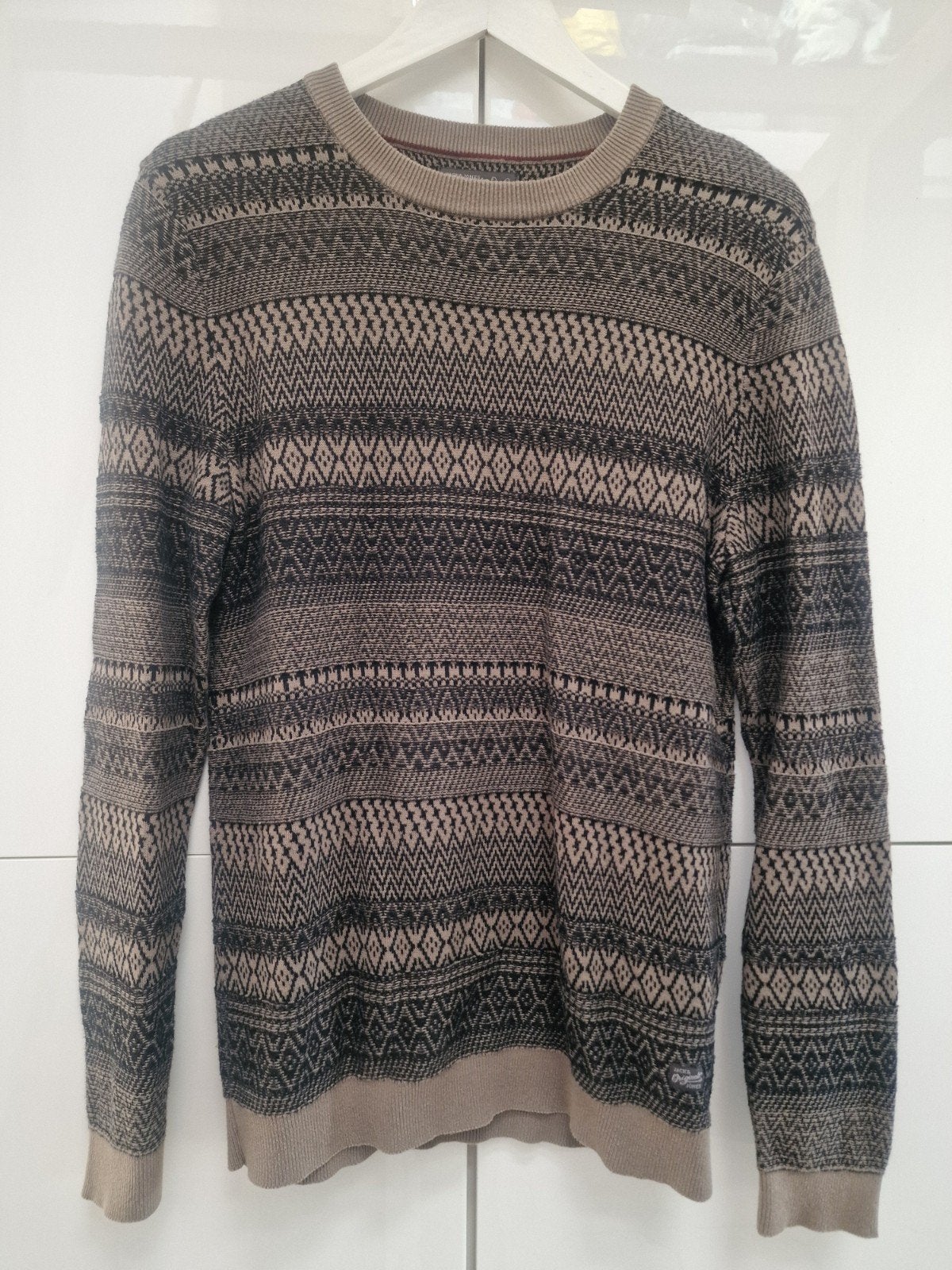 Jack & Jones Originals trui met patroon - Maat S, Beige, Ophalen of Verzenden, Zo goed als nieuw, Jack & Jones Originals