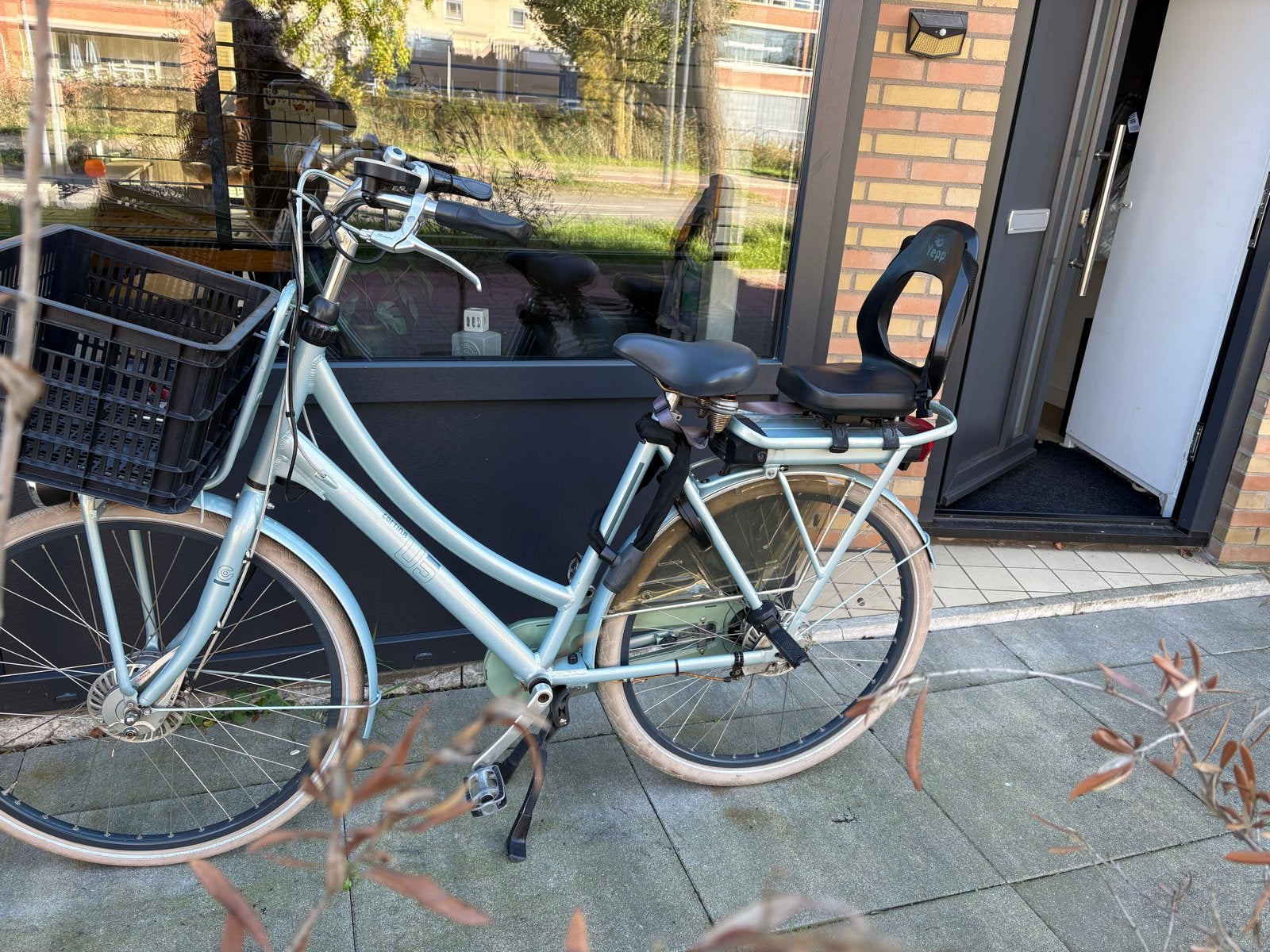Cortina U5 E-bike - Lichtblauw, accu werkt nog, Ophalen, Gebruikt, Minder dan 30 km per accu, Cortina