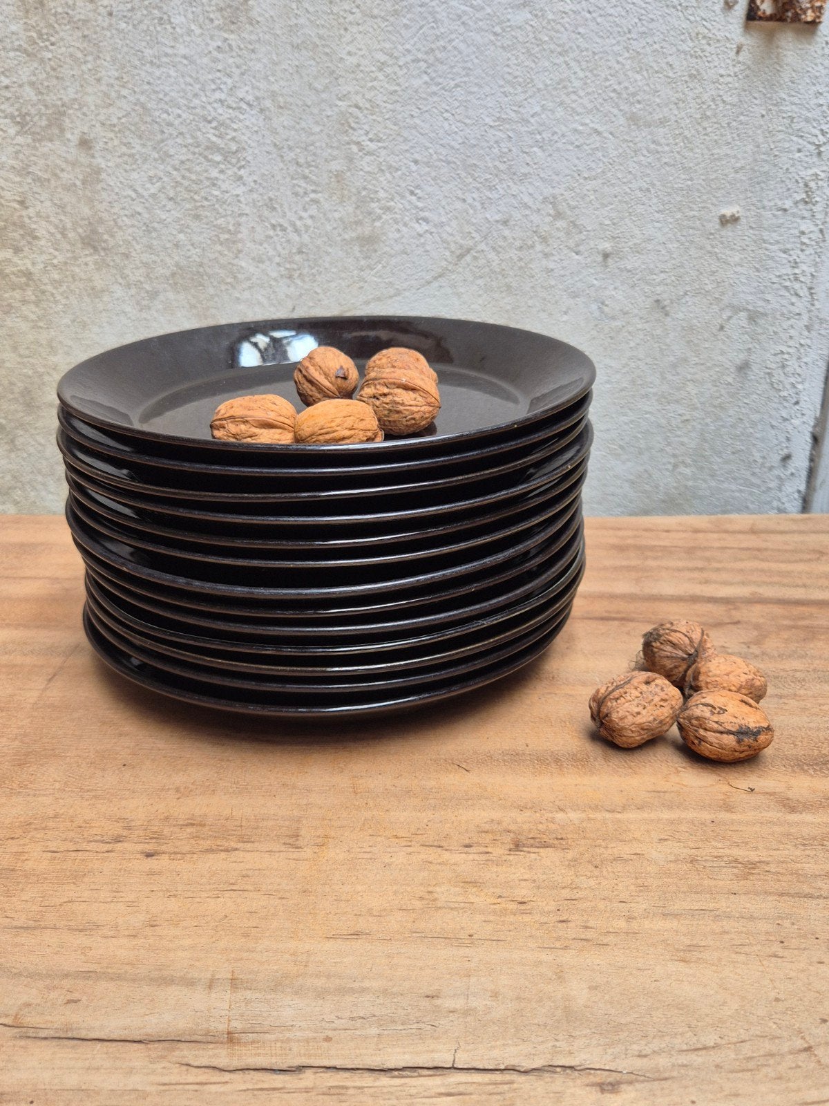 Vintage Arabia Finland Lunch Diner Borden - Kilta / Zwart, Ophalen of Verzenden
