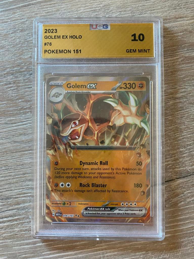 Golem EX Holo #76 Pokemon 151 UCG 10 Gem Mint, Ophalen of Verzenden, Nieuw, Losse kaart
