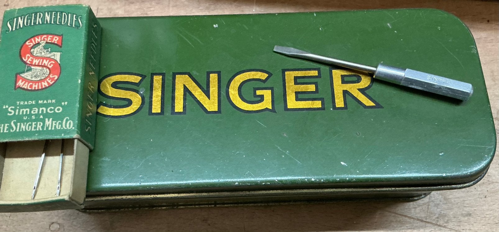 Oud blikje SINGER naaimachines met inhoud, Ophalen of Verzenden, Gebruikt, Naaimachine, Singer