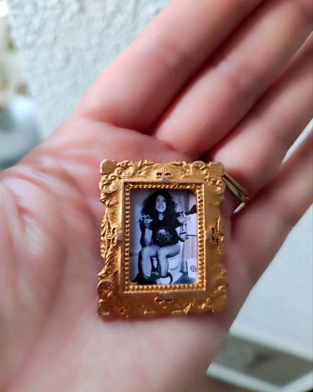Mini handgemaakt lijstje met foto van Ozzy Osbourne, Ophalen of Verzenden, Nieuw, Minder dan 50 cm, Foto of Poster