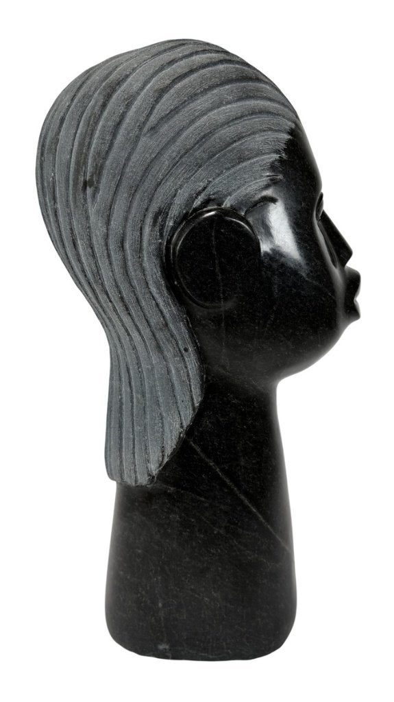 1019. Sculptuur, Sylvester Mubayi - Zimbabwe, 20e eeuw, Zwart, Beeld, Vrouw, Afrika