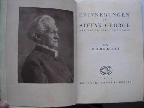 Erinnerungen an Stefan George - Georg Bondi -, Ophalen of Verzenden