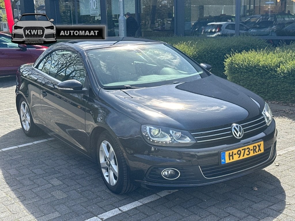 Volkswagen Eos 2.0 TSI Highline Automaat Leer 2 TONE, Auto's, Gebruikt, 4 cilinders, 4 stoelen, Zwart