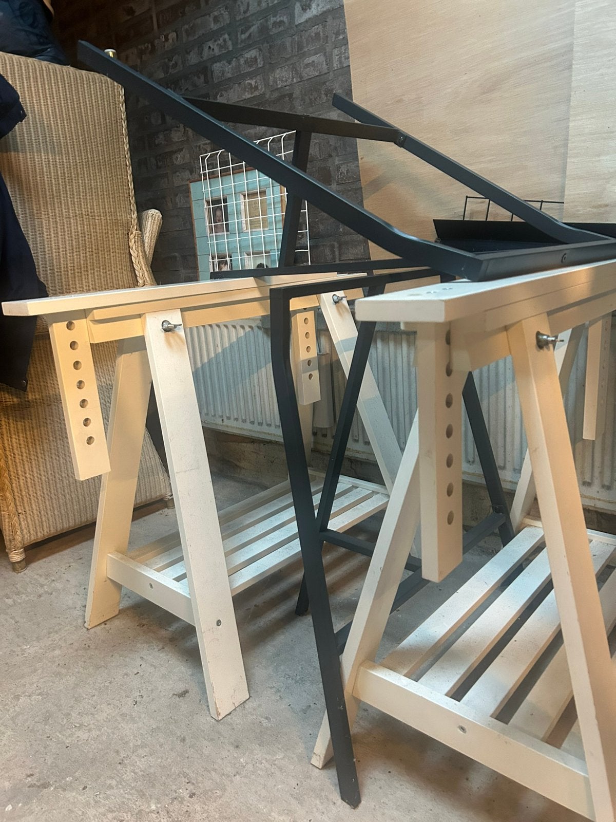 Ikea houten schragen, Ophalen of Verzenden, Gebruikt, Rechthoekig, 50 tot 100 cm