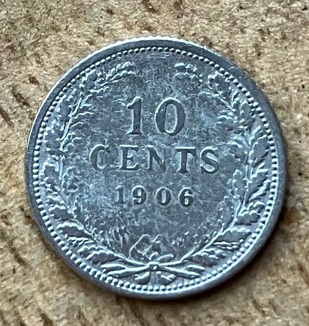 10 cent 1906 Wilhelmina, Ophalen, Zilver, 10 cent, Koningin Wilhelmina
