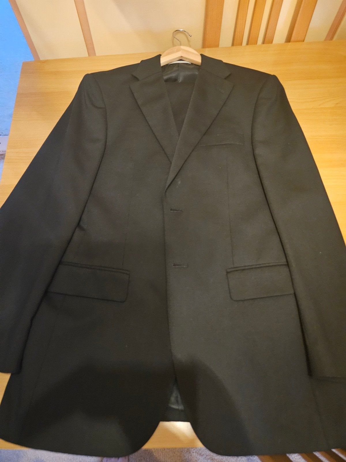 WE Zwart Heren pak Maat 48 (M) - Zo goed als nieuw, Kleding | Heren, Kostuums en Colberts, WE, Maat 48/50 (M), Zwart, Ophalen of Verzenden
