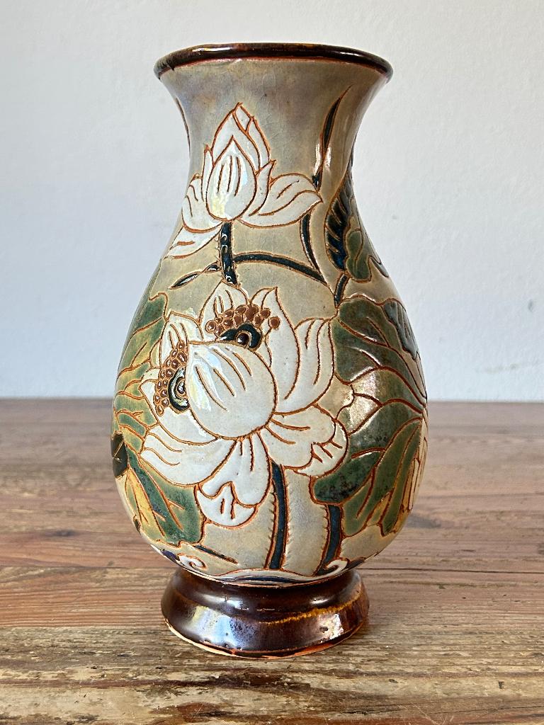 Vaas / bloemenvaas - keramiek - handbeschilderd, Antiek en Kunst, Ophalen of Verzenden