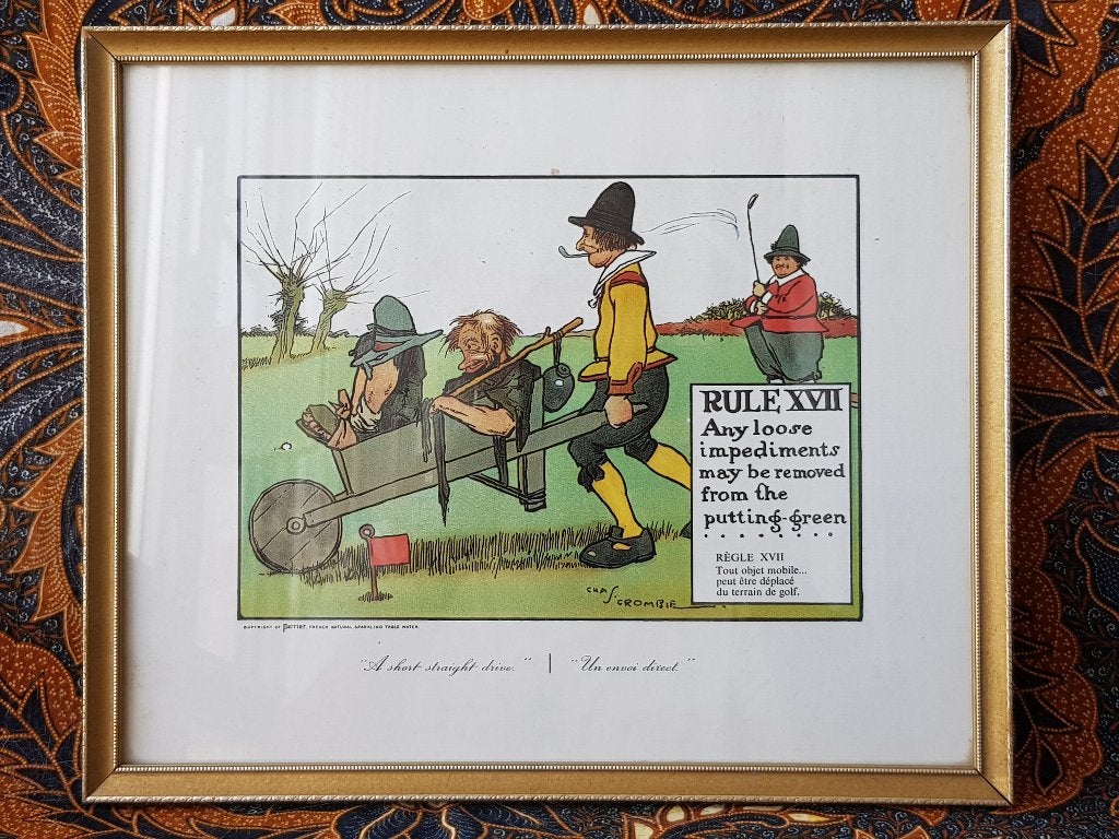 Mooie oude ingelijste reclame litho van Perrier uit Engeland, Ingelijst, Ophalen of Verzenden, Sport, Lithografie