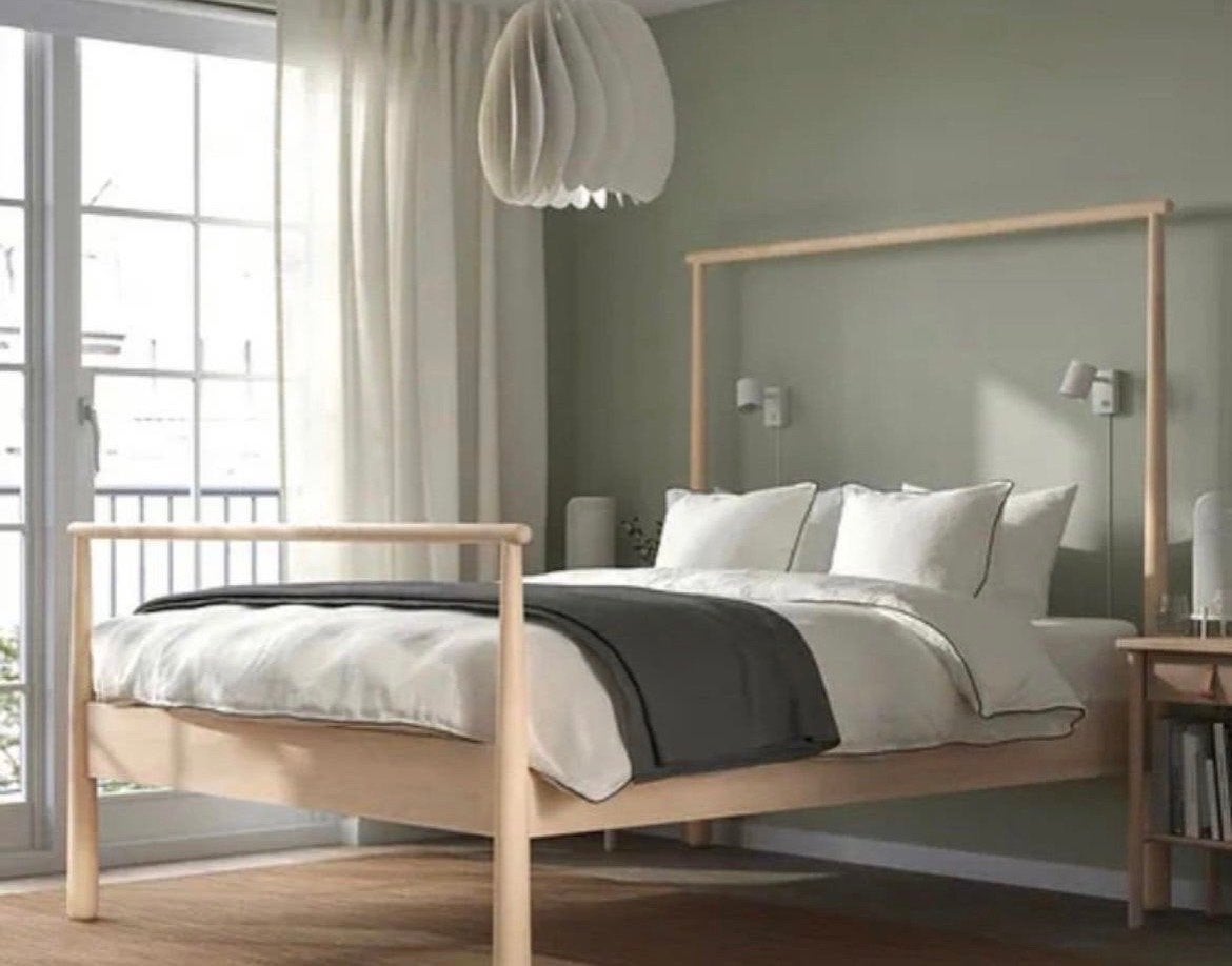 IKEA Gjora bed 140x200 compleet, Ophalen, Gebruikt, Wit, Tweepersoons