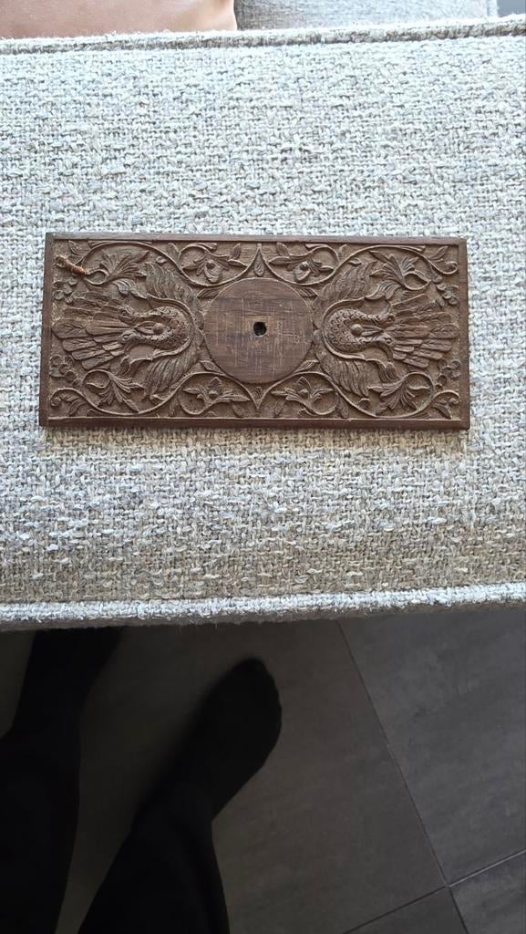 Houtsnijwerk uit Indonesië met vogelmotief, Houtsnijwerk, Minder dan 20 cm, Ophalen of Verzenden, Handgemaakt