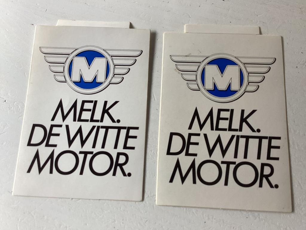 2 stickers Melk de Witte Motor, Verzenden, Zo goed als nieuw