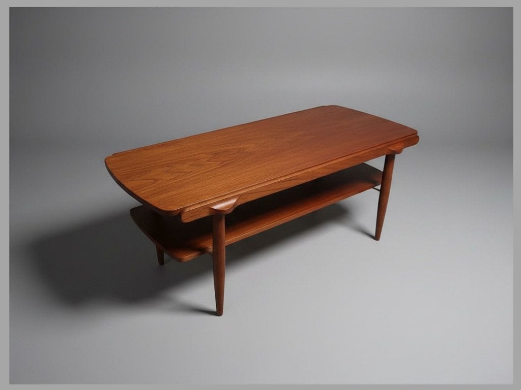 Vintage salontafel teak – jaren '60 – omkeerbaar blad, Ophalen, Gebruikt, Mid century, 100 tot 150 cm