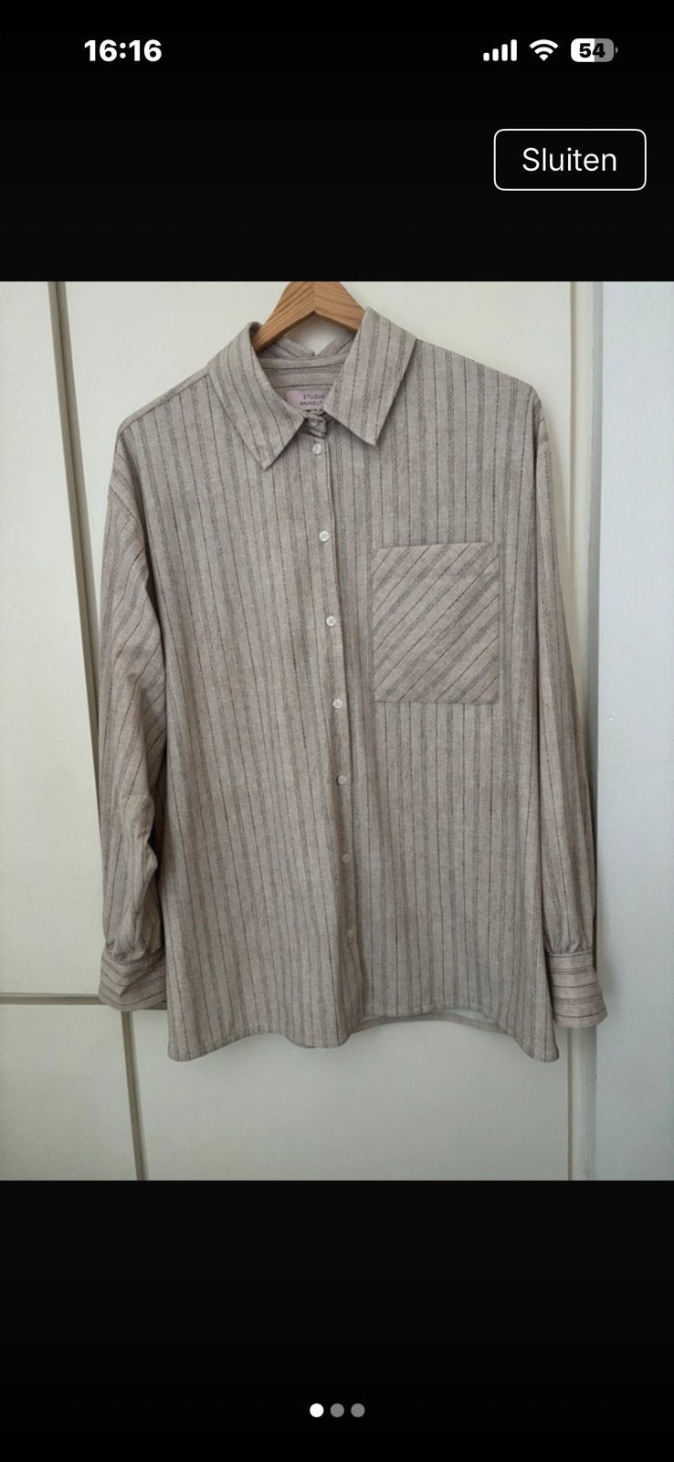 Oversized blouse maat 44 studio Anneloes, Kleding | Dames, Ophalen of Verzenden, Zo goed als nieuw, Beige