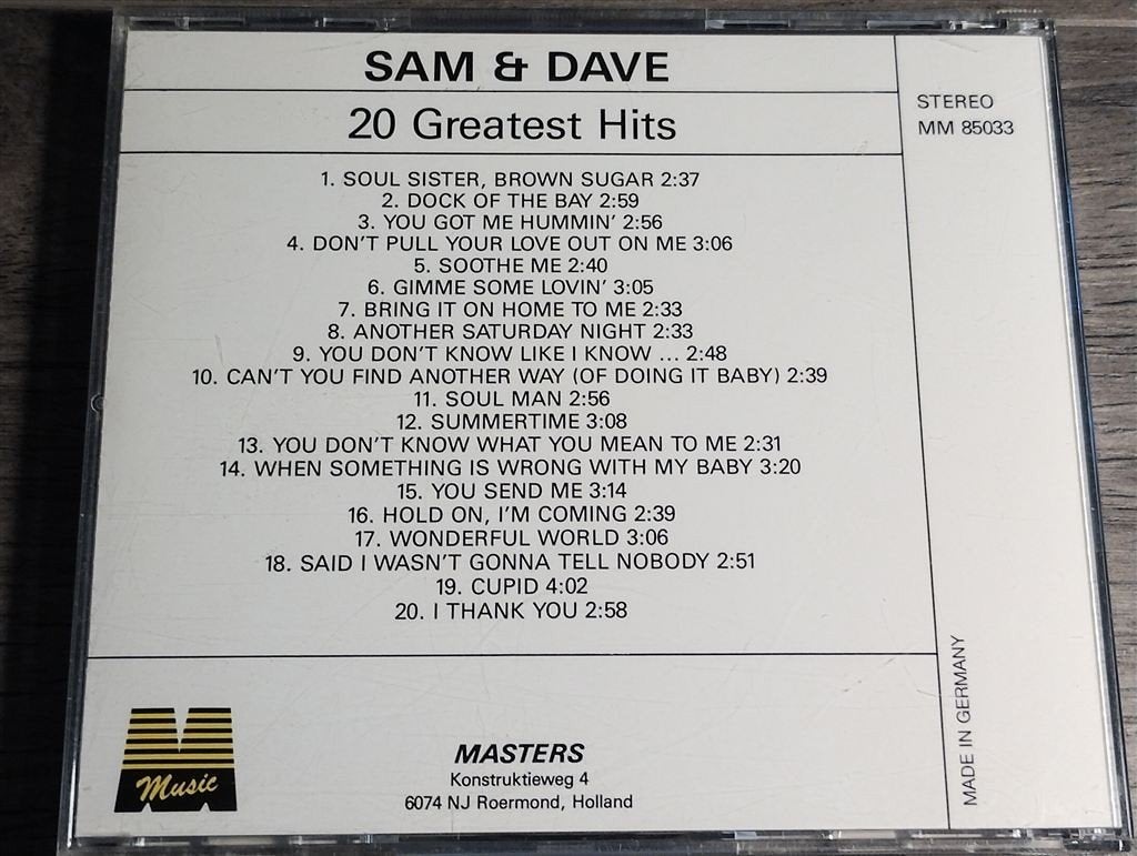 Sam & Dave - 20 Greatest Hits, Ophalen of Verzenden, Zo goed als nieuw