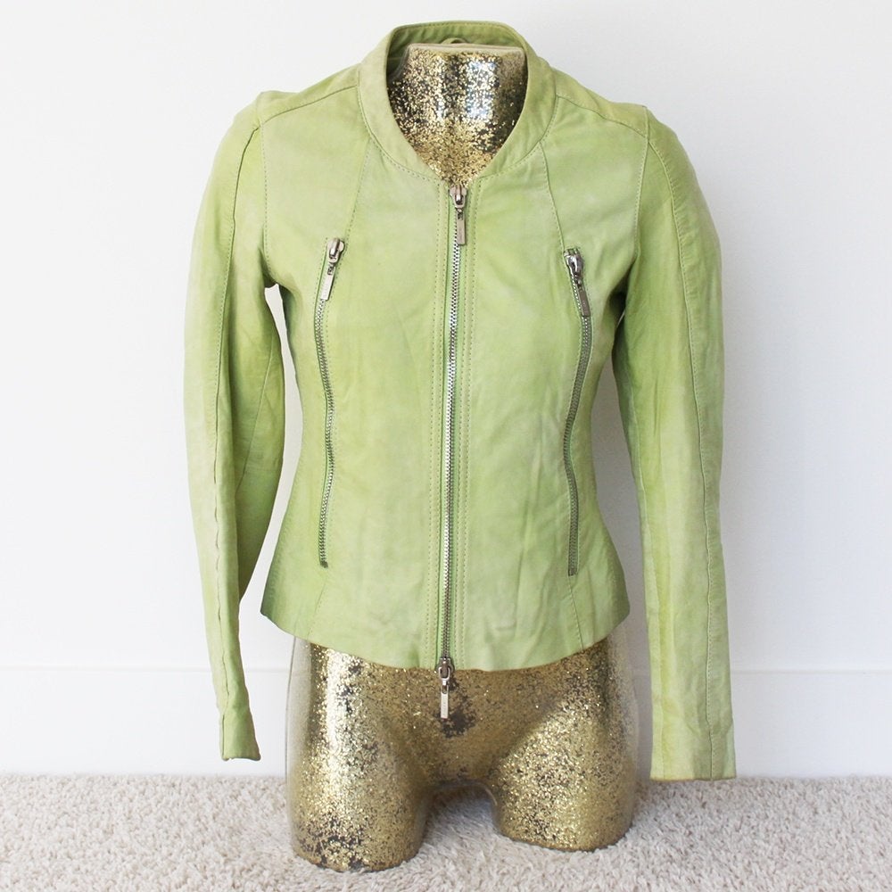 Prachtig Lams Leren Ginger Jasje (XS) € 125,-