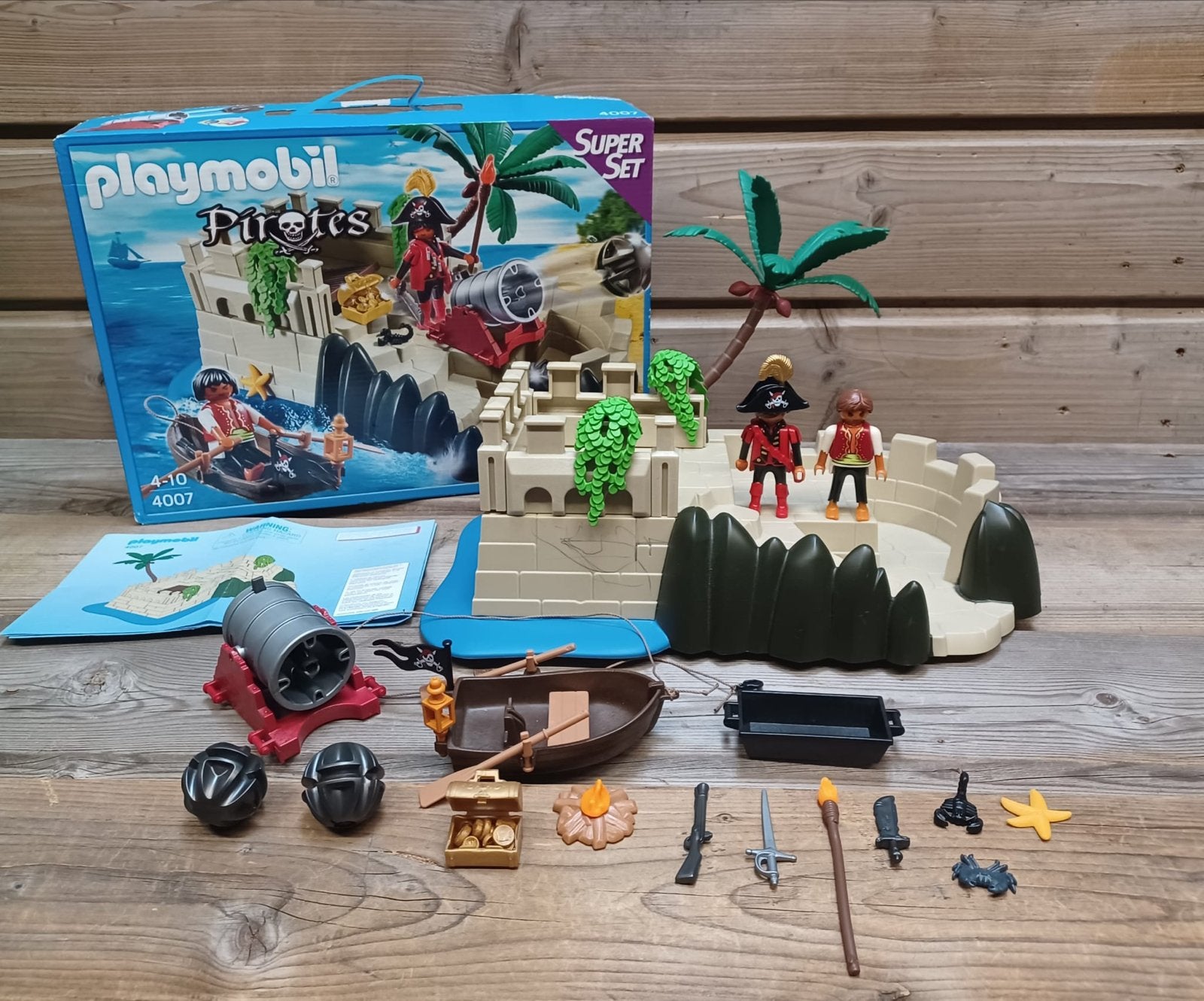Playmobil Pirates Super Set 4007 Pirateneiland, Ophalen of Verzenden, Zo goed als nieuw, Complete set, Kasteel/Fort