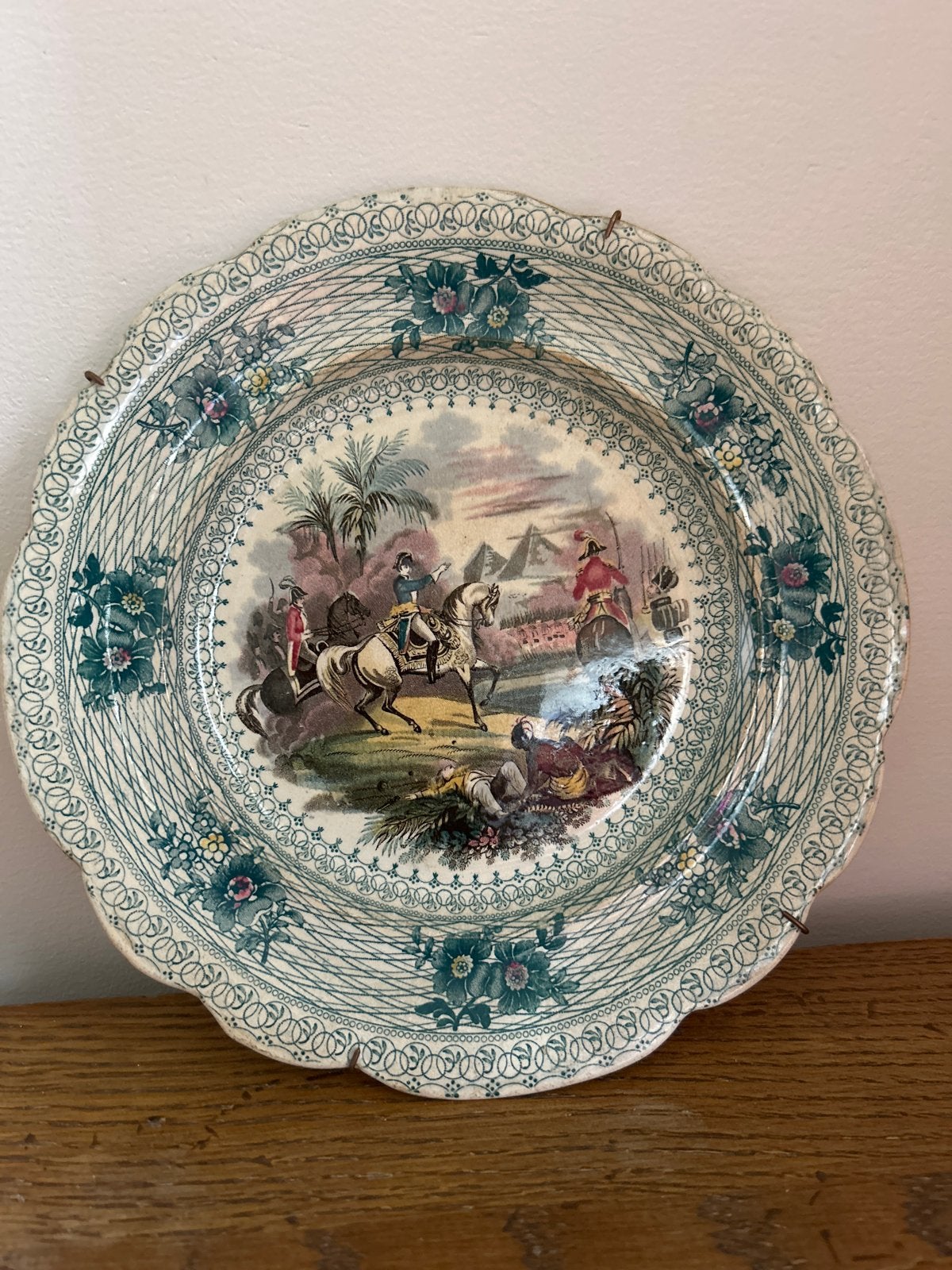 Antiek Napoleon bord - Scène uit de Egyptische campagne, Ophalen