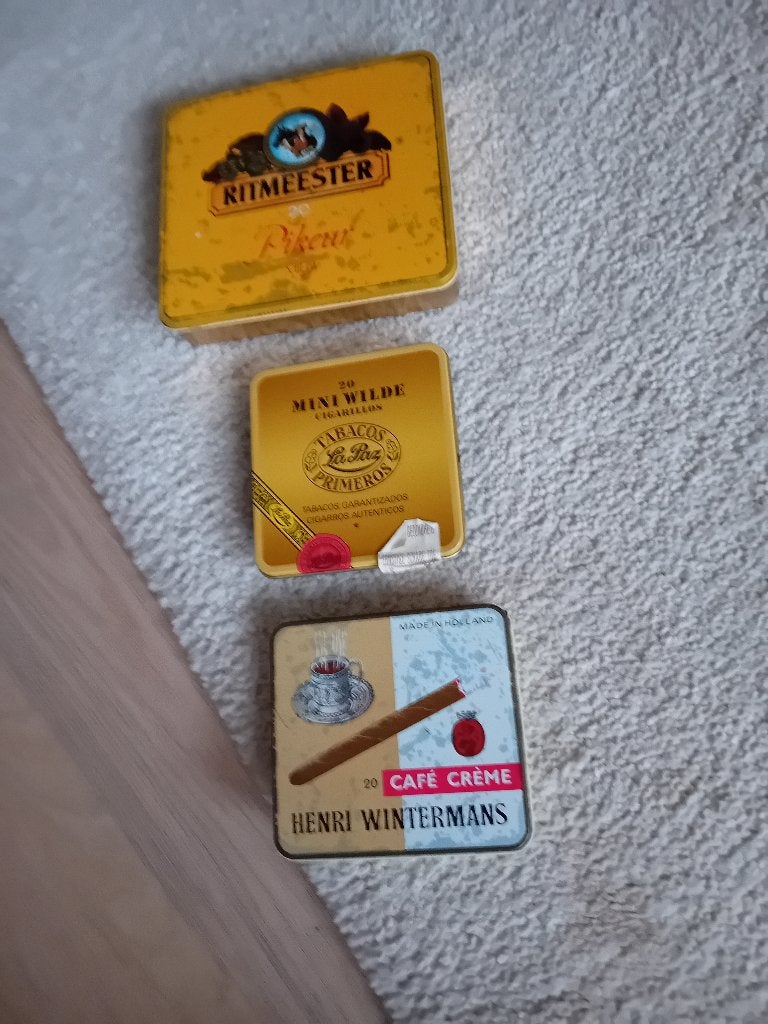 Blikken 3 sigaren blikjes, Ophalen of Verzenden, Gebruikt, Overige