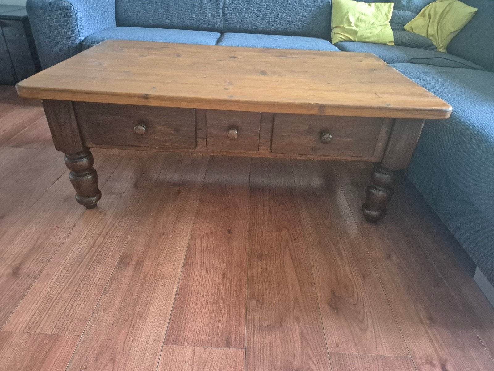 Vintage grenen salontafel. Gratis afhalen 26 t/m 29 oktober, Ophalen, 100 tot 150 cm, 50 tot 100 cm, Zo goed als nieuw