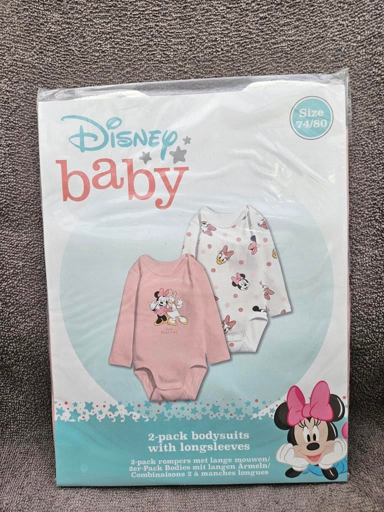 Nieuw Disney Baby Minnie Mouse Rompertjes Set - Maat 74/80, Kinderen en Baby's, Babykleding | Maat 80, Nacht- of Onderkleding