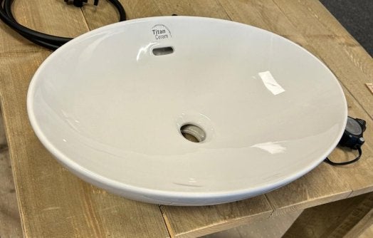 V&B opzetwastafel 56x38cm TITAN CERMAIC, Niet ingevuld, 50 tot 100 cm, Zo goed als nieuw, Minder dan 100 cm