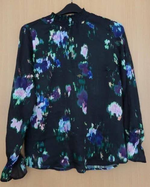 Aparte zwarte, transparante Hema blouson maat M met kraagje, Kleding | Dames, Ophalen of Verzenden, Zo goed als nieuw, Maat 38/40 (M)