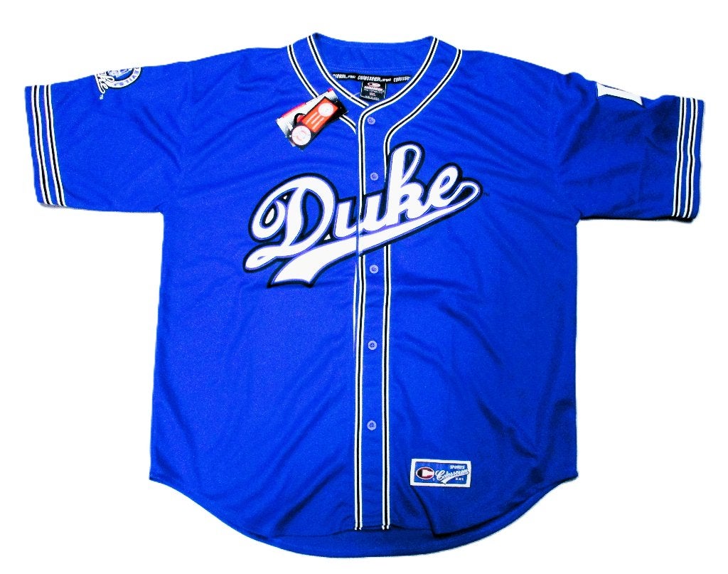 Duke blue devils baseball jersey by colosseum navy  XXL, Sport en Fitness, Honkbal en Softbal, Honkbal, Info@taurusvintage.nl