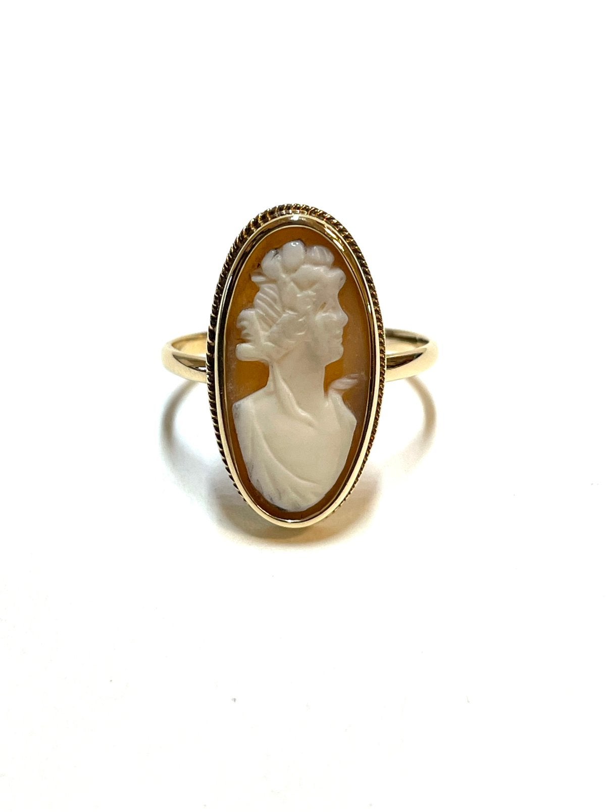 14k gouden ring met een camee, 18 tot 19, -, -, Ophalen of Verzenden