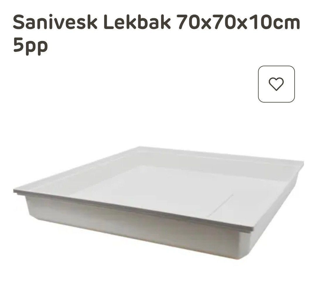 Sanivesk Lekbak 70x70x10cm voor wasmachine, Ophalen, Minder dan 85 cm, Minder dan 4 kg, Minder dan 1200 toeren