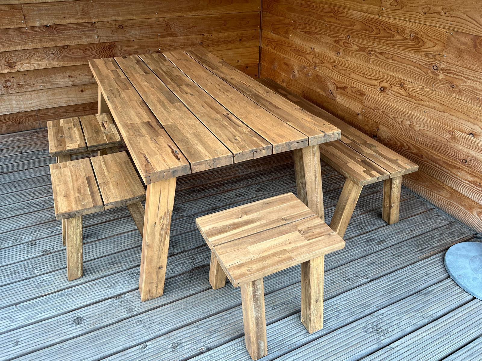 Houten tuinset Lagos Gamma, Tuin en Terras, Ophalen, Zo goed als nieuw, Hout, Bank