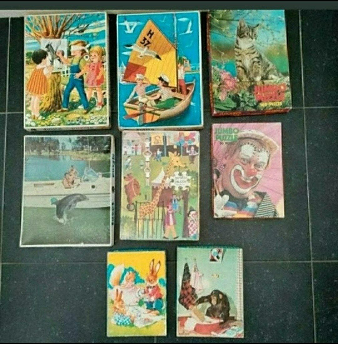 PUZZELS,1960/1970,Jumbo,HOMAS,Flipper,Aap,Pipo de Clown, Ophalen of Verzenden, Overige typen