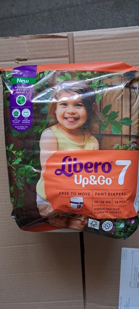 Libero Up & Go Luiers Maat 7 (16-26 kg) - 16 stuks, Nieuw, Ophalen of Verzenden