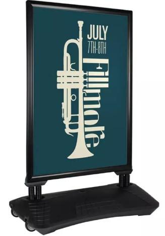 Stoepbord met watertank Zwart A0, Reclamebord, Unicorn displays, Nieuw, Ambachtsweg 6