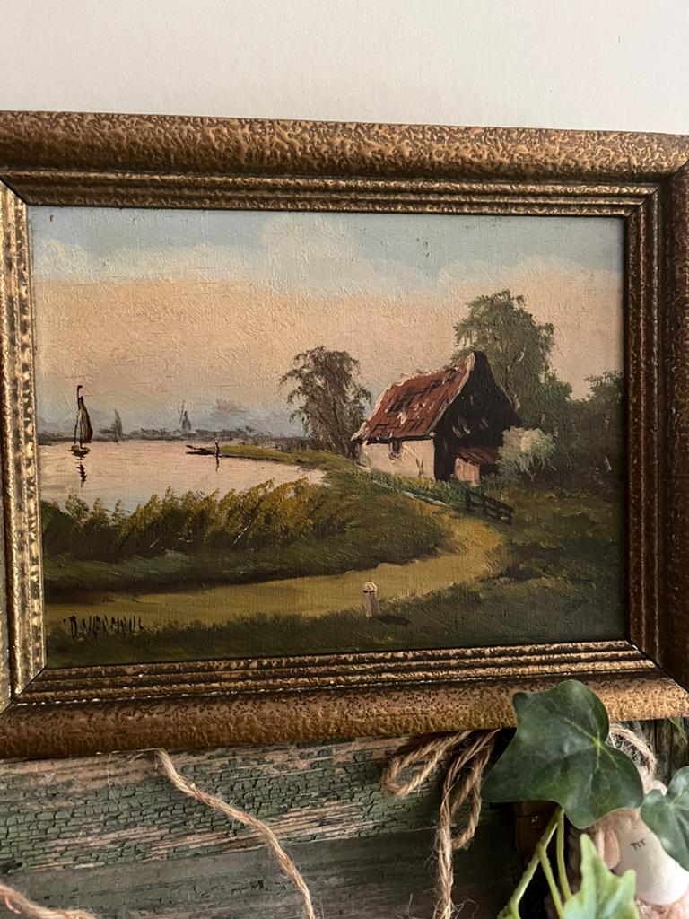 Schilder D Vermeul Oud schilderijtje, Ophalen of Verzenden